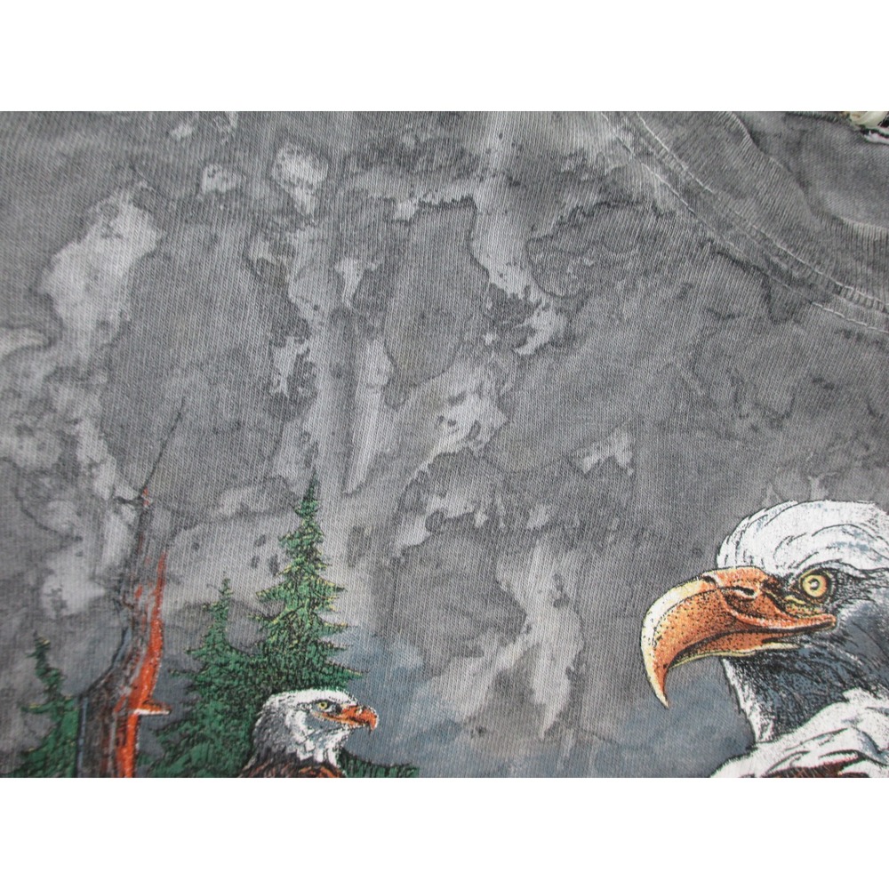 VINTAGE Ragtops Shirt Mens Extra Large Gray American Bald Eagle Tie Dye Cotton* - Picture 6 of 14